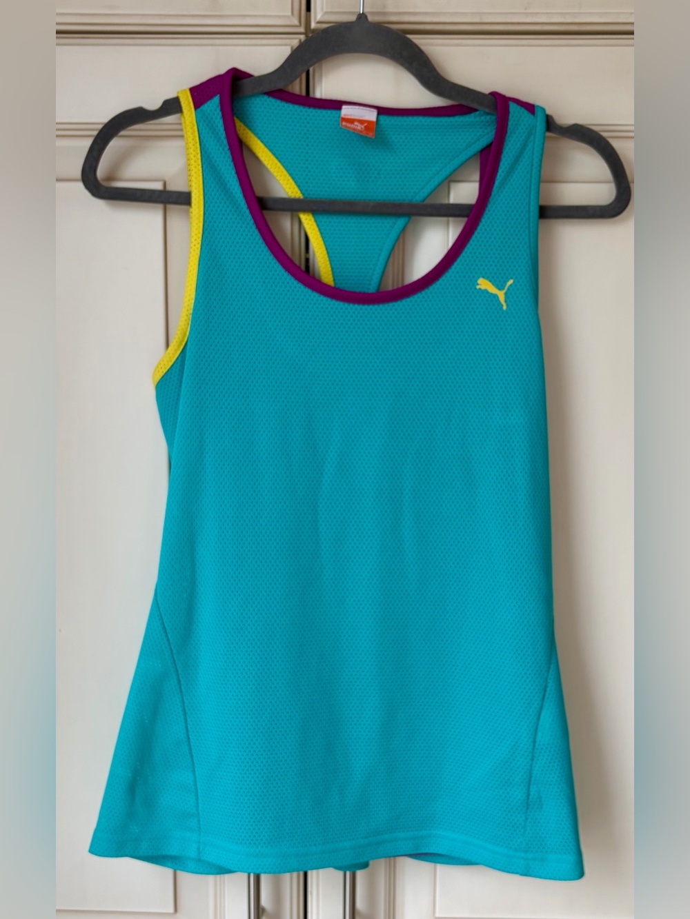 Puma Mesh Athletic Tank - Reversible. Large (more M/L) Teal, Purple, Yellow.
